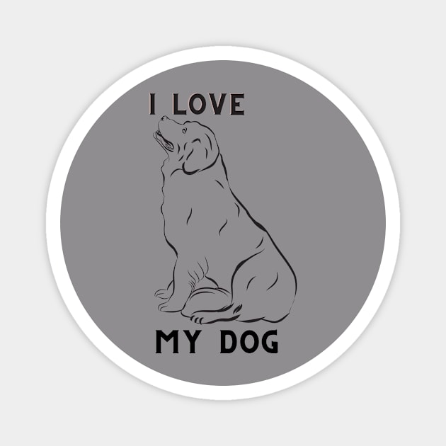 i love my dog Magnet by semlali55